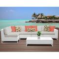 TK Classics Miami 6 Piece Sectional Seating Group w/ Cushions Synthetic Wicker/All - Weather Wicker/Wicker/Rattan in White | Outdoor Furniture | Wayfair