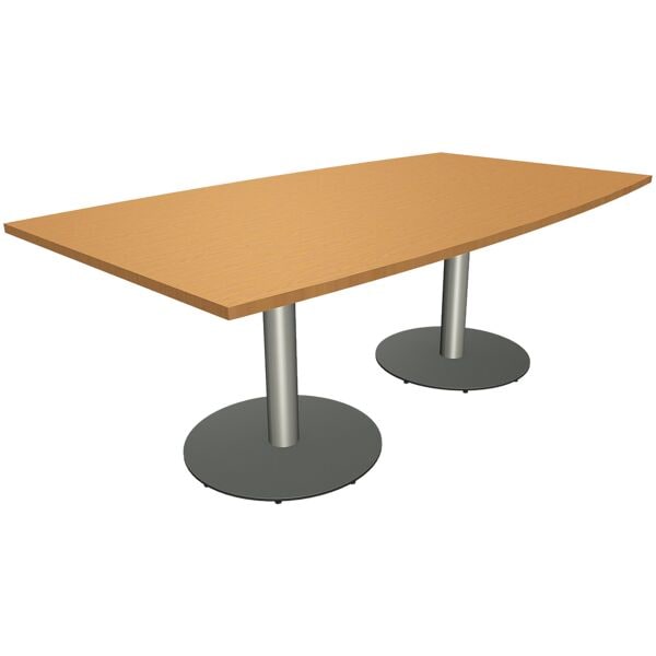 fm Büromöbel Besprechungstisch »Oldenburg« 200 cm Tonnenform manuell höhenverstellbar braun, 200x100 cm