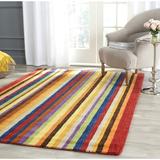 Yellow 96 x 0.63 in Area Rug - Ebern Designs Frann Striped Handmade Wool Area Rug Wool | 96 W x 0.63 D in | Wayfair VKGL8663 37497644