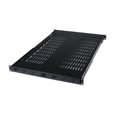 StarTech 1 RU Adjustable-Mounting-Depth Vented Rackmount Shelf (Black) ADJSHELF