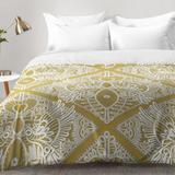 East Urban Home Avish Love Bird Lace Comforter Set Polyester/Polyfill/Microfiber in Yellow | Twin XL | Wayfair EAHU7250 37846006