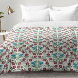 East Urban Home Love & Peace Floral Bird Pattern Comforter Set Polyester/Polyfill/Microfiber in Pink/Yellow | Twin XL | Wayfair EAHU7309 37846200