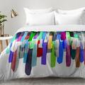 Freeport Park® Sharlene Colorful Stripes Z Comforter Set Polyester/Polyfill/Microfiber in Blue/Indigo | King | Wayfair EAHU7521 37846909