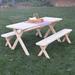 Loon Peak® Starkey 3 Piece Outdoor Picnic Table Wood in White | 70 W x 27 D in | Wayfair LNPK6220 38757942