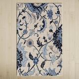 White 24 x 0.35 in Area Rug - Birch Lane™ Alexander Floral Handmade Tufted Wool Blue/Ivory/Beige Area Rug Wool | 24 W x 0.35 D in | Wayfair