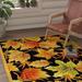 Yellow 20 x 0.25 in Indoor Area Rug - August Grove® Kinchen Floral Handmade Tufted Wool Black/Gold Area Rug Wool | 20 W x 0.25 D in | Wayfair