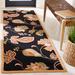 Black/Orange 30 x 0.25 in Area Rug - Lark Manor™ Hollander Floral Hand-Looped Wool Area Rug Wool | 30 W x 0.25 D in | Wayfair