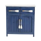 Longshore Tides Wilson Paddle Accent Cabinet in Blue/White | 30 H x 28 W x 13.75 D in | Wayfair LNTS1360 38727120
