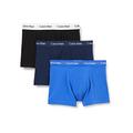 Calvin Klein 3 Pack Trunks - Cotton Stretch,Boxers, Multicolour (Black/Cobalt W/Blue), S, (Pack of 3)