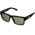 Spy Optics Montana Square Sunglasses, Soft Matte Black/Happy Gray/Green, 1.5 mm