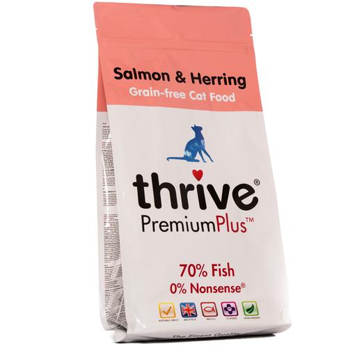 2x1,5kg PremiumPlus Lachs & Hering Thrive getreidefreies Katzenfutter trocken