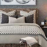 Eastern Accents Bale Duvet Cover Set Cotton in Gray/White | Super King Duvet Cover + 5 Shams + 1 Throw Pillow | Wayfair BD2-391