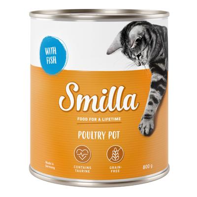 24 x 800g GeflügeltöpfchenGeflügel mit Fisch Smilla Katzenfutter nass