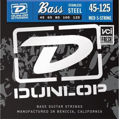 Dunlop Stainless Steel Medium 5-String Bass Strings