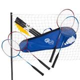 Hey! Play! Badminton Set w/ Carrying Case Plastic/Metal in Blue/Red | 2 H x 8.5 W x 27 D in | Wayfair M350023