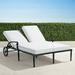Carlisle Double Chaise Lounge with Cushions in Onyx Finish - Cara Stripe Air Blue, Standard - Frontgate