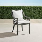 Avery Dining Arm Chair with Cushions in Slate Finish - Rumor Snow with Logic Bone Piping - Frontgate