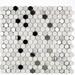 Bond Tile Mirage 1" x 1" Natural Stone/ Penny Round Mosaic Tile Natural Stone/Mixed Material//Marble in Black | 0.75 H x 0.75 W x 0.31 D in | Wayfair