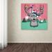 Trademark Fine Art 'Christmas Deer 3' Canvas Art Canvas in Blue/Pink | 24 H x 24 W in | Wayfair ALI7885-C2424GG