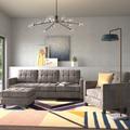 Gray Sectional - Lark Manor™ Culberson 85" Wide Microfiber/Microsuede Modular Sofa & Chaise w/ Ottoman | 33 H x 84 W x 59 D in | Wayfair