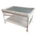 August Grove® Camacho Coffee Table Glass/Wicker/Rattan in White | 19 H x 32 W x 20 D in | Outdoor Furniture | Wayfair AGGR5873 39555312