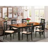 Darby Home Co Beesley 7 - Piece Butterfly Leaf Rubberwood Solid Wood Dining Set Wood/Upholstered in Brown | Wayfair DABY5532 39638837