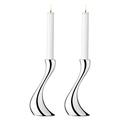 Georg Jensen Cobra Medium Candlestick - Mirror Polished Stainless Steel - Designed by Constantin Wortmann - Elegant Candleholder - 20 x 8 x 9 cm