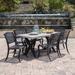 Red Barrel Studio® Stockholm Outdoor 7 Piece Dining Set Stone/Concrete/Metal in Gray | 28 H x 65 W x 30 D in | Wayfair RBRS3429 39638753