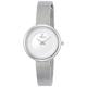 Obaku Women's Stille-Steel Classic Collection Analog Watch with 3 Hands Movement | Stainless Steel Mesh Band and Steel Case | White Dial | 3 ATM Water Resistance Wrist Watches | Designed in Denmark