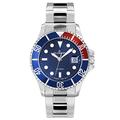 Dugena Men's Diver Automatic Watch, Silver/Blue/Red, Automatic