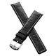 Watchstrapworld TH-61816-01-0931P - 17 mm Black Crocodile-Style Leather pin Buckle Watch Strap with White Stitching Compatible with TAG Heuer 6000 Series mid-Sized Models Listed Below