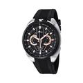 Lotus Men's Quartz Watch with Black Dial Chronograph Display and Black Rubber Strap 10128/4