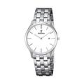 Festina CLASSIC Men's Quartz Watch with White Dial Analogue Display and Silver Stainless Steel Bracelet F6840/2