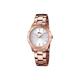 Lotus Women's Quartz Watch with White Dial Analogue Display and Stainless Steel Rose Gold Plated Bracelet 18141/1