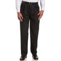 Haggar Men's Work to Weekend No Iron Twill Pleat Front Pant-Regular and Big & Tall Sizes, Black, 40W x 30L