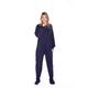 Big Feet PJs Navy Cotton Adult Footed Footie Onesie Pyjamas w/Bum Flap (L)