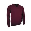 Glenmuir Lomond V-Neck Lambswool Sweater / Knitwear (L) (Bordeaux)