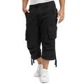 Brandit Urban Legend 3/4 Men's Cargo Short Trousers - Black, L