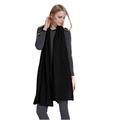 Prettystern 100% Cashmere Extra Long Cuddly Soft Warm plain Colour Scarf Wrap Stole - black