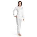 HANRO Women's Pyjama 1/1 Arm Plain Pyjama Set, White (White 0101), Manufacturer size: L