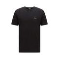 BOSS Mens Tee Cotton-Jersey T-Shirt with Contrast Logo Print Black