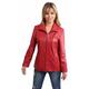 Womens Classic Zip Up Real Leather Jacket Ladies Semi Fitted Lambskin Coat Julia Red (20)