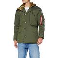 ALPHA INDUSTRIES Men's Polar Jacket Parka, Green (Dark Green), XL