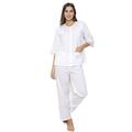 Camas Victorian 100% Cotton Lawn 3/4 Sleeve Pyjamas X-Small White Pyjama Set (S)