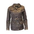 Walker & Hawkes - Ladies Belted Waxed 4 Pocket Jacket - Brown - 16