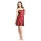 LILYSILK Women's 100 Silk Nightgown Short Chemise Nightdress Ladies Girls 22 Momme Pure Mulberry Silk Charmeuse Claret Size 18/XL