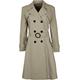 Womens Double Breasted Long Coat Fit and Flare Ladies Coat with Inside Lining (16, Beige)