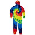 Colortone Unisex Adults Full Zip Rainbow Tie Dye Onesie (SM) (Rainbow)