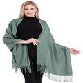 Laurel Green 100% Cashmere Shawl Pashmina Scarf Wrap Stole Hand Made in Nepal CJ Apparel NEW