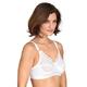 Miss Mary of Sweden Cotton Dots Women's Non-Wired Supportive Bra with Pattern Gift for her, Gift for Women White